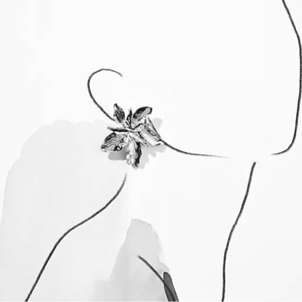 ✨🆕✨ BoHo Extravagant SILVER Flower Earrings ✨Last Pair 🩶